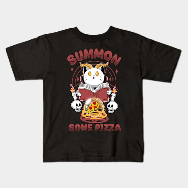 Summon Some Pizza Kids T-Shirt by Artthree Studio